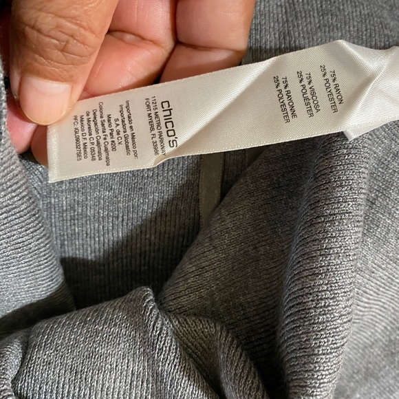 Chicos Darcy Turtleneck blues topos Color Grey - Picture 8 of 10